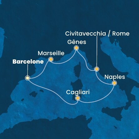 carte Espagne, Italie, France, 8 jours