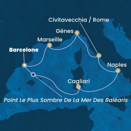 carte Espagne, Italie, France, 8 jours