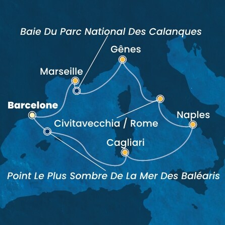 carte Espagne, Italie, France, 8 jours