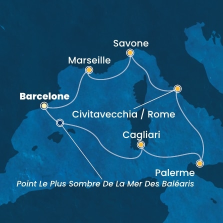 carte Espagne, Italie, France, 8 jours