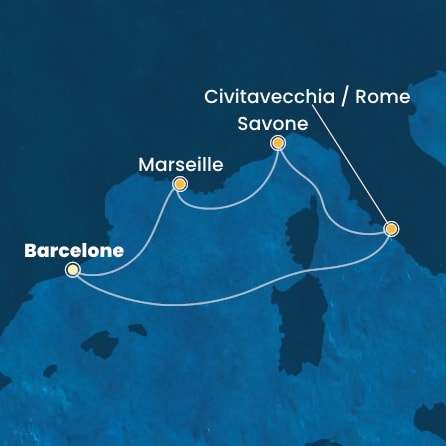 carte Espagne, Italie, France, 6 jours