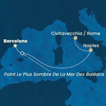 carte Espagne, Italie, 4 jours