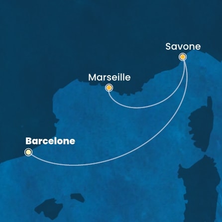 carte Espagne, Italie, France, 3 jours