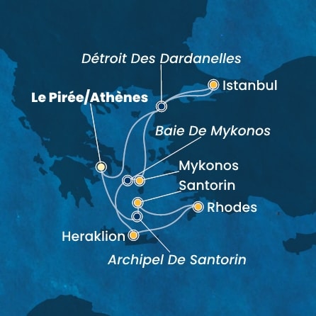 carte Grèce, Turquie, 8 jours