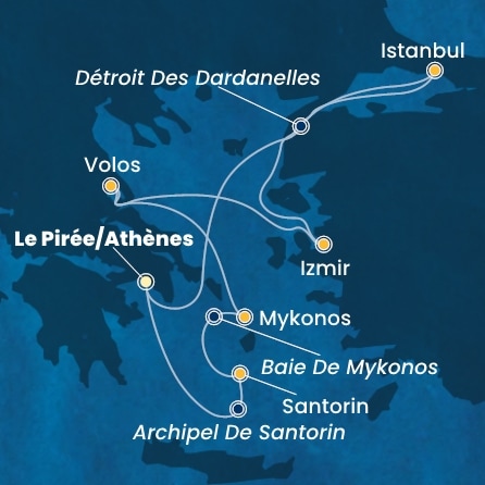 carte Grèce, Turquie, 8 jours