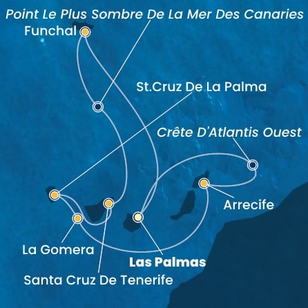 carte Canaries, Madère, Espagne, 8 jours