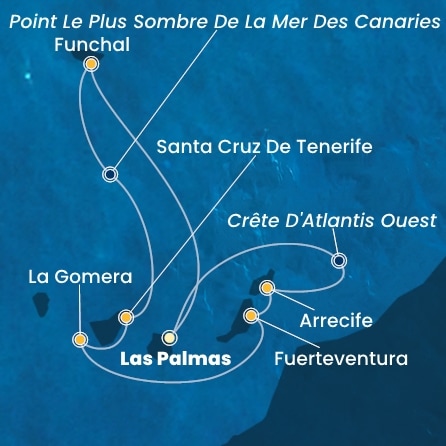 carte Canaries, Madère, Espagne, 8 jours