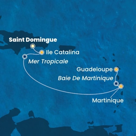 carte Rép.Dominicaine, Antilles, 5 jours