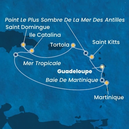 carte Antilles, Iles Vierges, Rép.Dominicaine, 8 jours