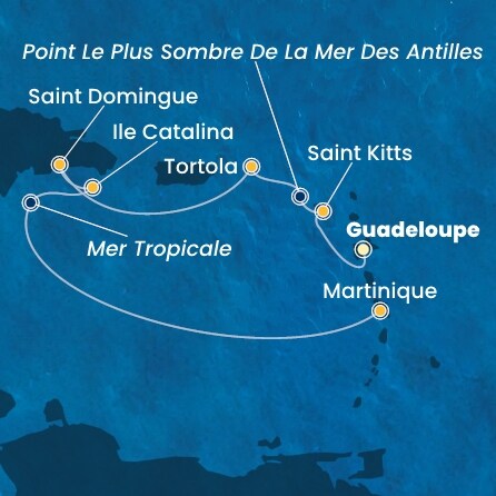 carte Antilles, Iles Vierges, Rép.Dominicaine, 7 jours
