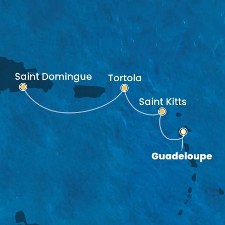 carte Antilles, Iles Vierges, 4 jours