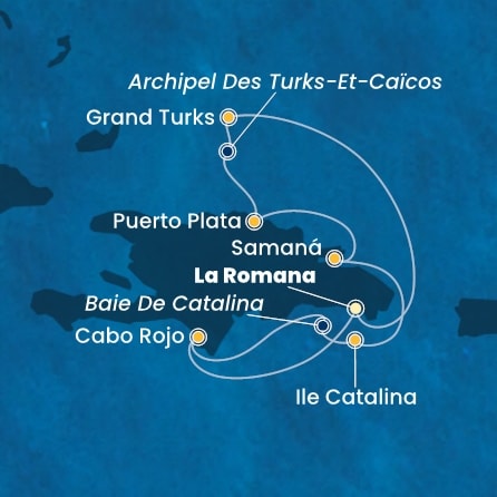 carte Rép.Dominicaine, Turks et Caicos, 8 jours
