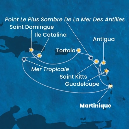 carte Antilles, Iles Vierges, Rép.Dominicaine, 9 jours