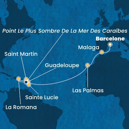 carte Espagne, Canaries, Antilles, Rép.Dominicaine, 18 jours