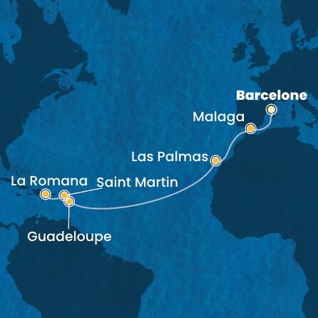 carte Espagne, Canaries, Antilles, Rép.Dominicaine, 15 jours