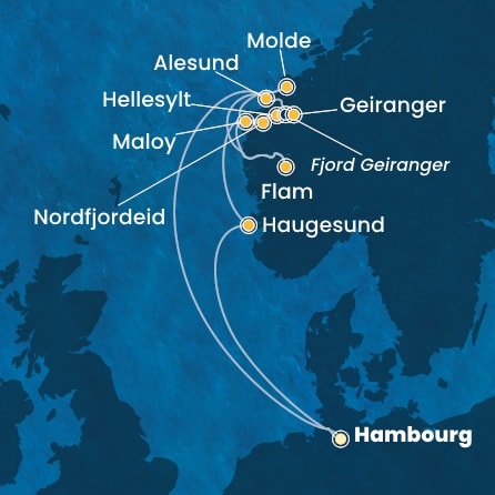 carte Allemagne, Norvège, 11 jours