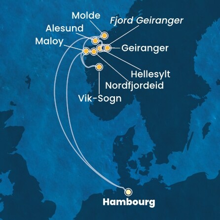 carte Allemagne, Norvège, 10 jours