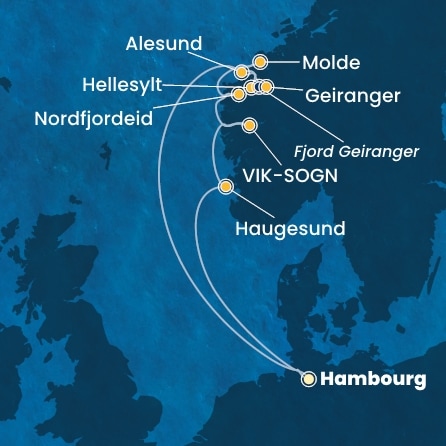 carte Allemagne, Norvège, 10 jours