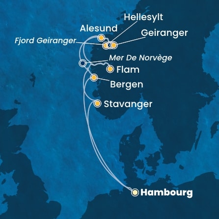 carte Allemagne, Norvège, 9 jours