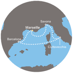 carte Méditerranée, 6 jours
