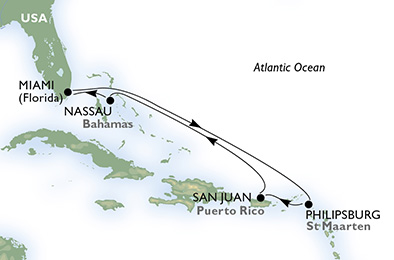 carte Caraïbes et Antilles, 8 jours