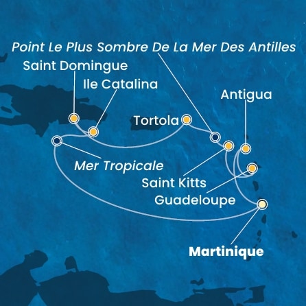 carte Antilles, Iles Vierges, Rép.Dominicaine, 9 jours