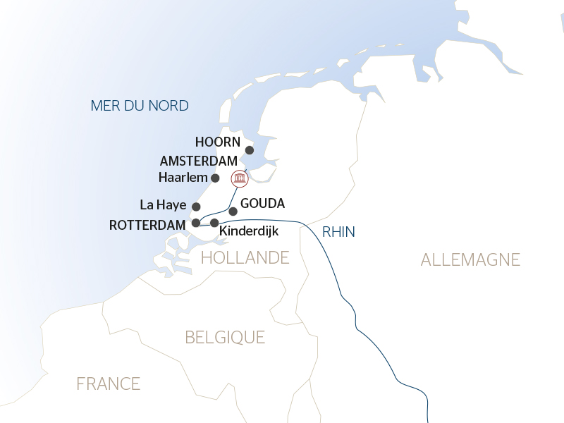 carte Petits bijoux des Pays-Bas ; Découvrez des trésors cachés au charme unique (formule port/port), 6 jours - ARO_PP