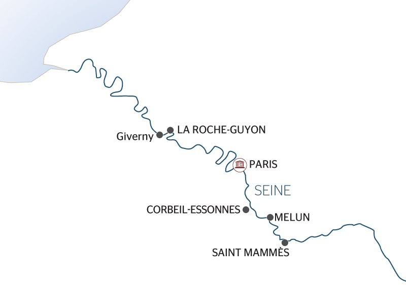 carte Petits bijoux des bords de Seine : entre escales bucoliques et rives royales (formule port/port), 6 jours - PRG_PP