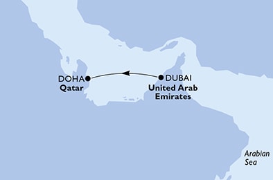 carte Emirats Arabes Unis, Qatar, 2 jours