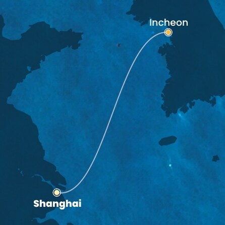 carte Chine, Corée du Sud, 4 jours