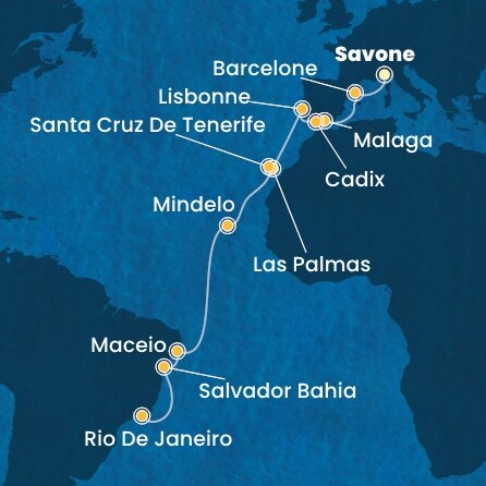 carte *Cap sur le Brésil 25 jours