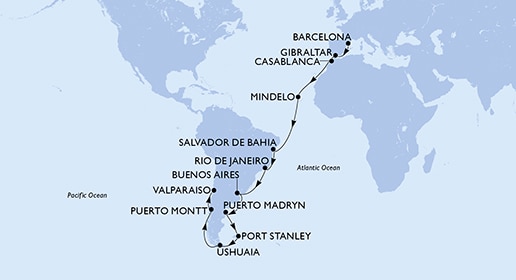 carte Tour du Monde, 35 jours