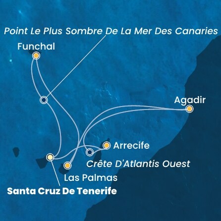 carte Canaries, Maroc, Madère, 8 jours