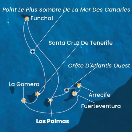 carte Canaries, Madère, Espagne, 8 jours