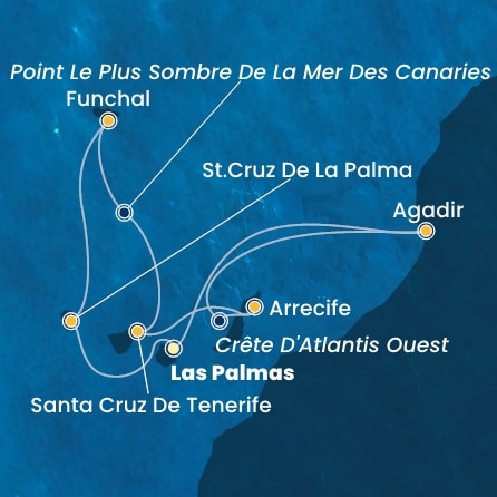 carte Canaries, Espagne, Madère, Maroc, 8 jours