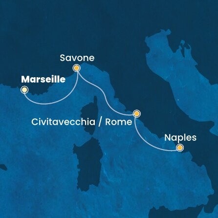 carte France, Italie, 4 jours