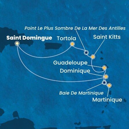carte Dominique, Antilles, Iles Vierges, 8 jours