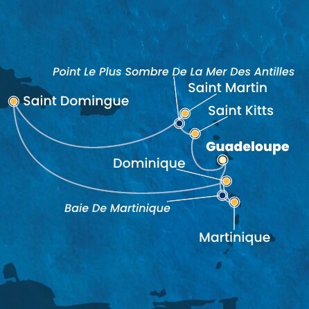 carte Antilles, Dominique, 8 jours