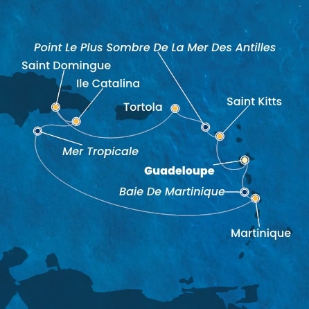 carte Antilles, Iles Vierges, Rép.Dominicaine, 8 jours