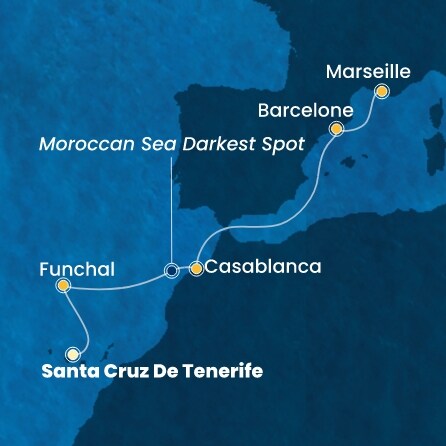 carte Canaries, Madère, Maroc, Espagne, France, 7 jours