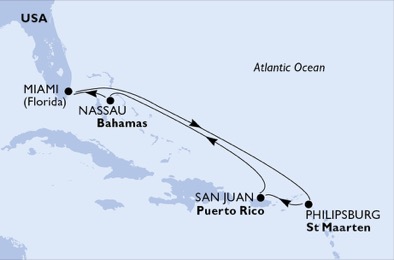 carte Caraïbes et Antilles, 8 jours