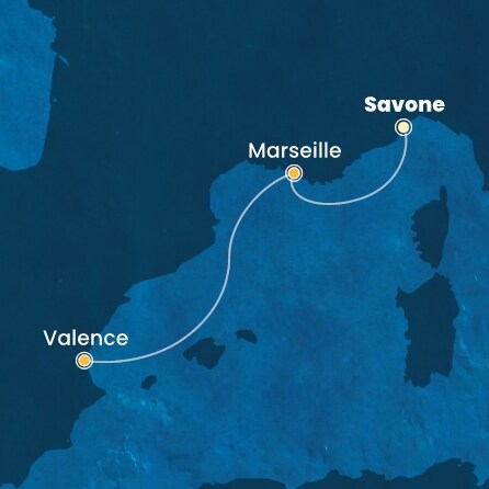 carte Italie, France, Espagne, 3 jours