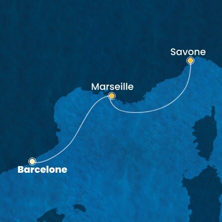 carte Espagne, France, Italie, 3 jours