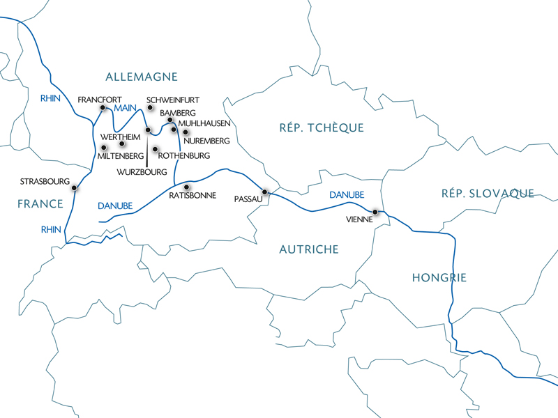 carte Croisière authentique au cœur de l'Europe, du Rhin au Danube (formule port/port), 10 jours - SMV_PP