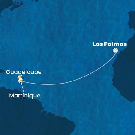 carte Canaries, Antilles, 9 jours