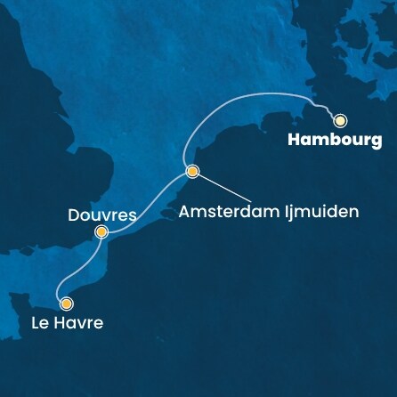 carte Allemagne, Grande-Bretagne, France, 5 jours