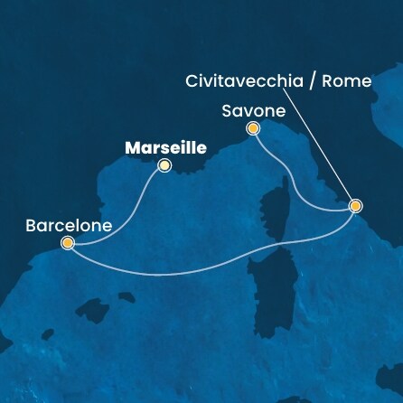 carte France, Espagne, Italie, 5 jours