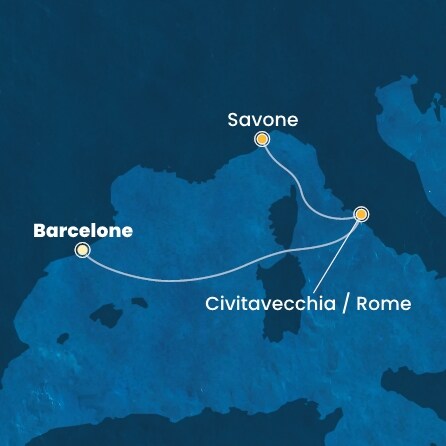 carte Espagne, Italie, 4 jours