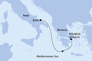 carte Bari, Piraeus, 3 jours