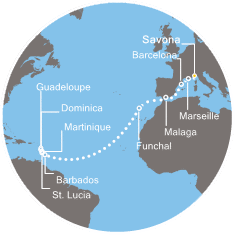 carte *Transatlantiques, 21 jours